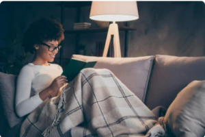 A cosy evening in with a book